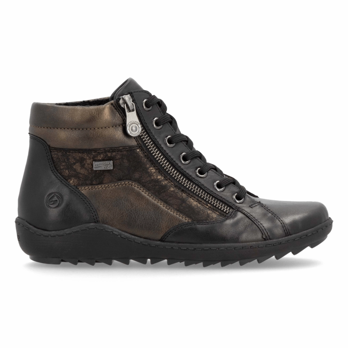 Rieker Women's R1458-03 Black/Antique Leather Perfect For Hiking Padded Interior Comfort Seeker