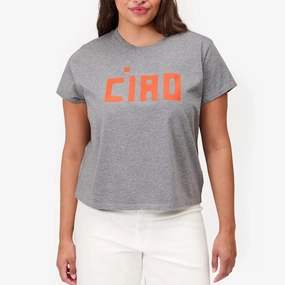 Tailored Placket VentilatedBackPanel "Block Ciao" Classic Tee (Grey Melange)