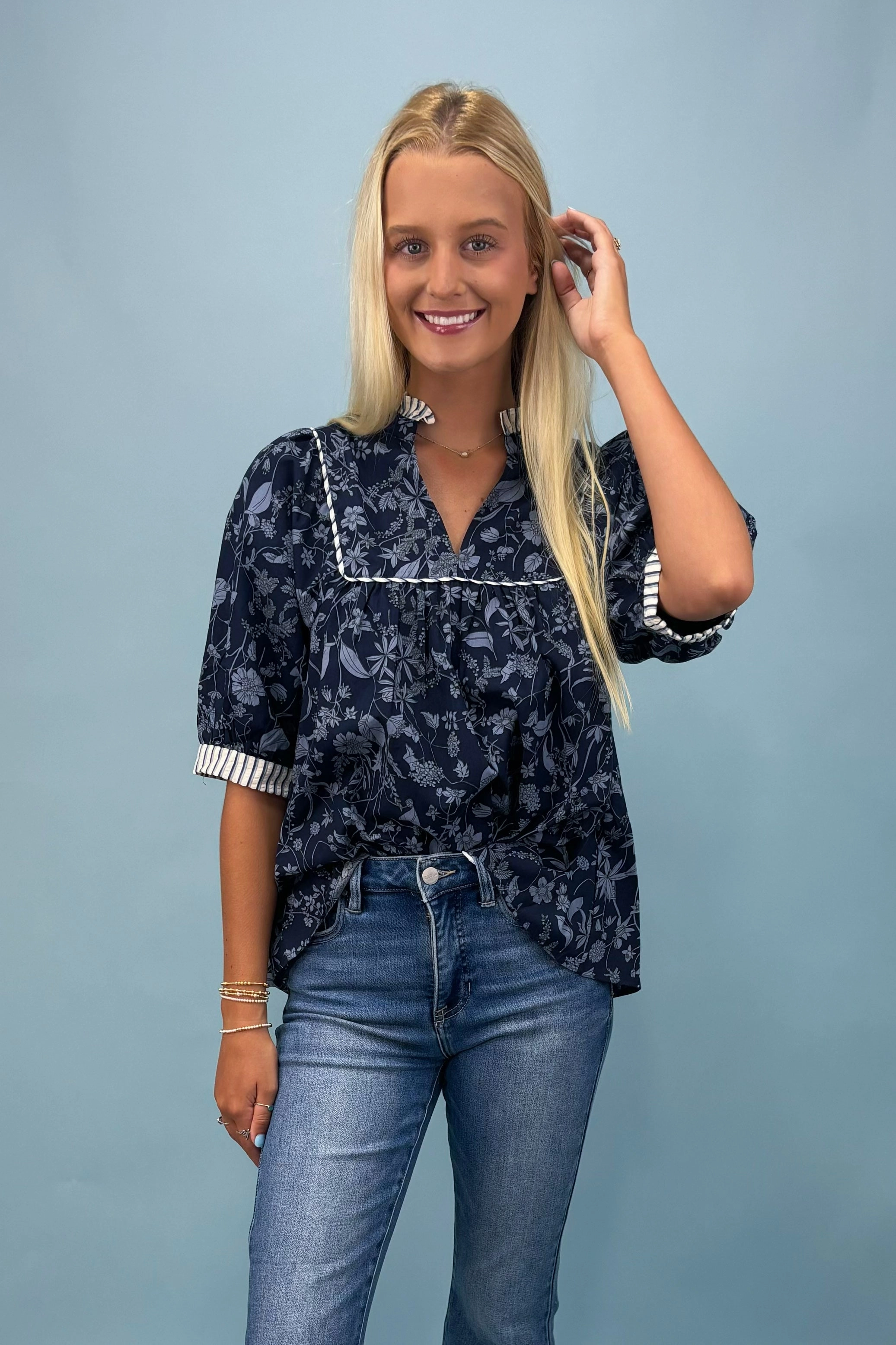 Italian Hideaway Floral Top Anti Static Fabric NoSlipSurface