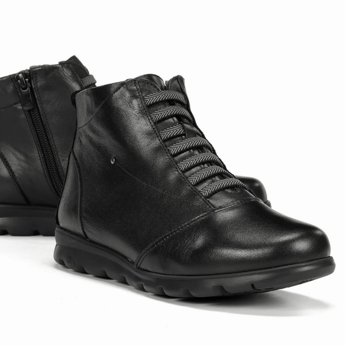 Wind Resistant Storm Mode Fluchos Women's Susan Ankle Boot Sugar Black Leather