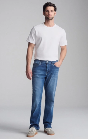 MATT RELAXED STRAIGHT LEG IN DARK BRUSHED FEATHER BLUE Athlete Fit Elegant