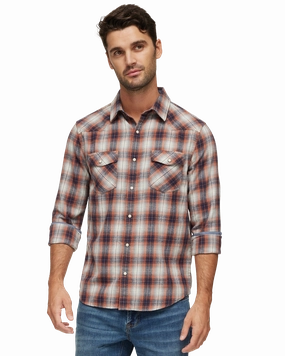 FRANKLIN VINTAGE WASHED WESTERN FLANNEL SHIRT garden party Loose style