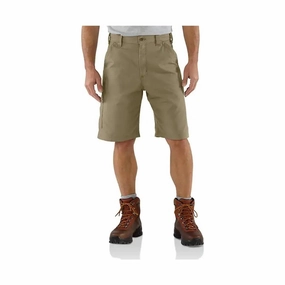 Clean Finish Concert wear Carhartt Men's Loose Fit Canvas Utility Work Shorts 10 Inch - Dark Khaki