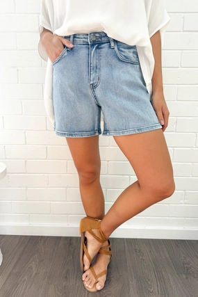 AbrasionResistant Stylish Appearance Hayes Shorts - Light Denim