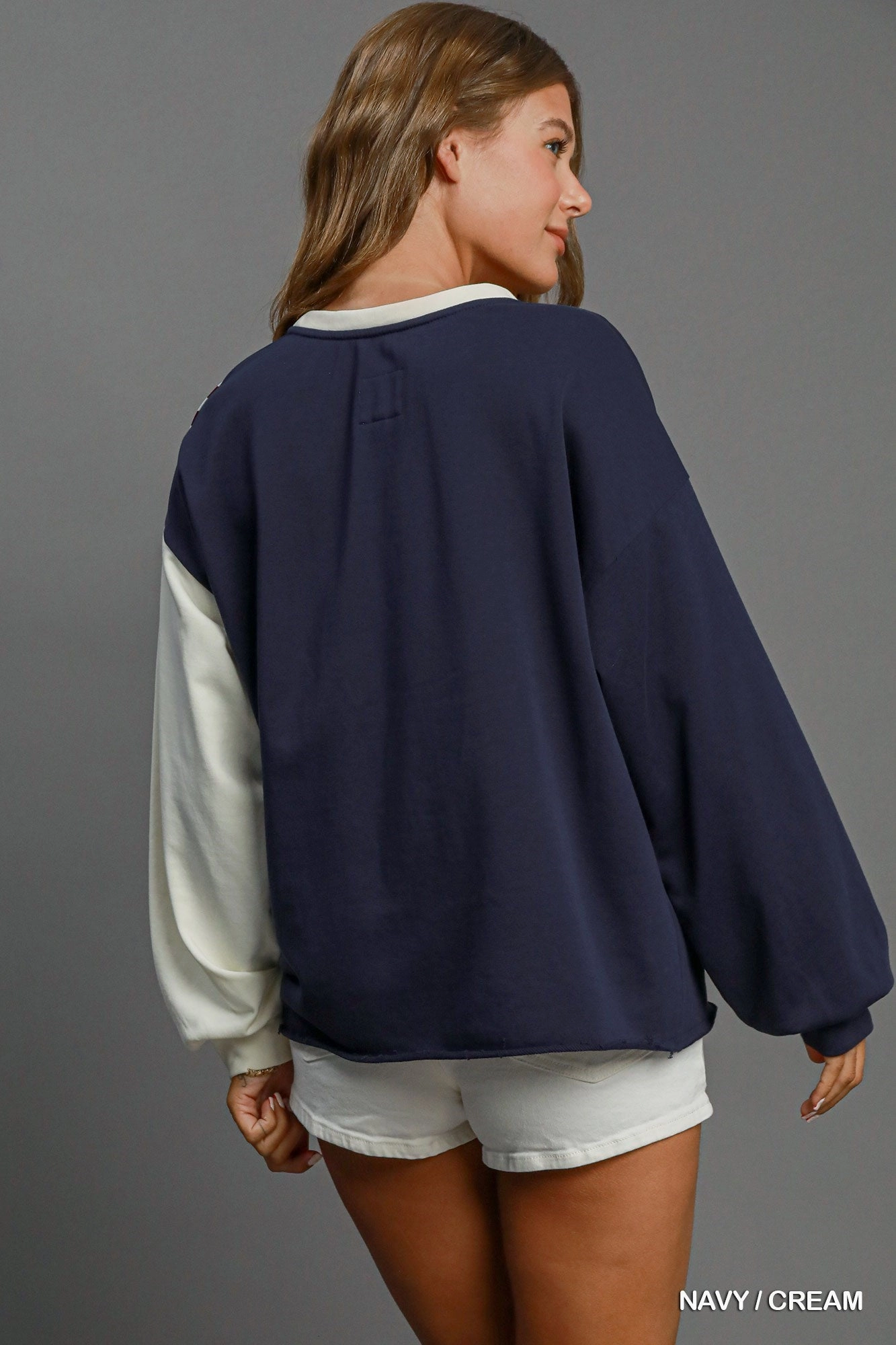 SoftKnit FullCut Shoulder French Terry Patriotic USA Flag Top