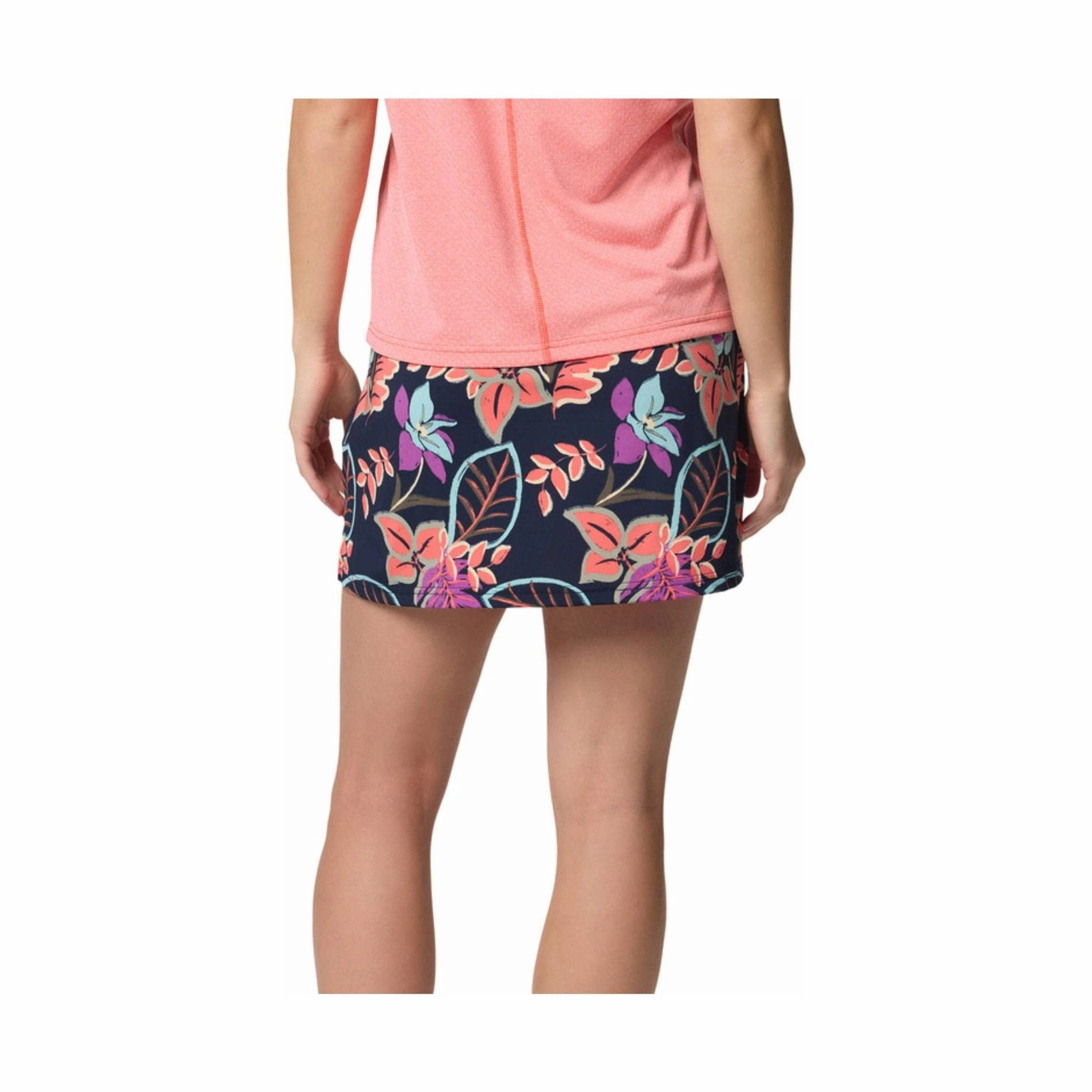 Columbia Women's Chill River Printed Skort - Hot Coral Active Wear Matte Texture