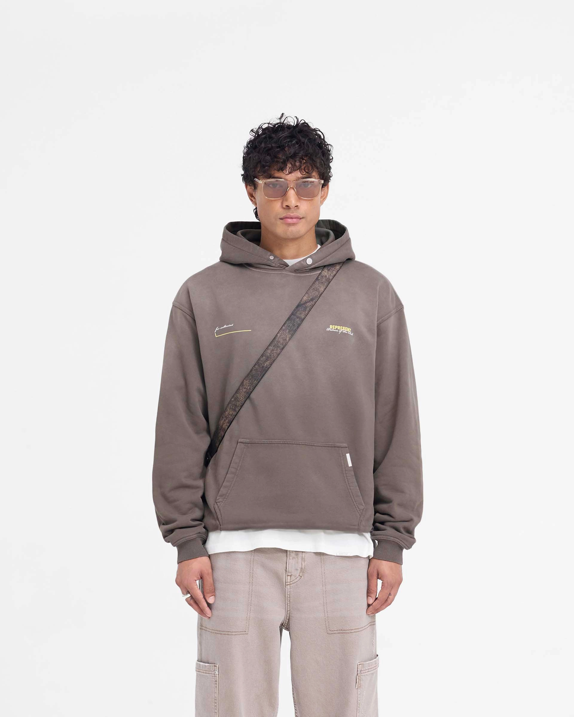 Patron Of The Club Hoodie - Washed Olive Relaxed Stretch meditation wear