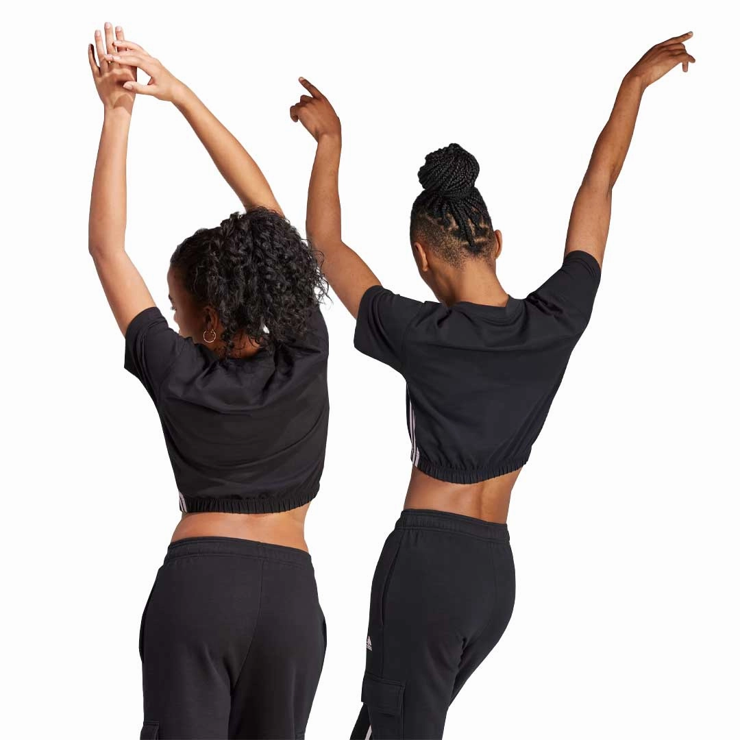 Mild Weather Cotton Twill adidas - Women's Dance 3-Stripes Crop T-Shirt (IA3184)