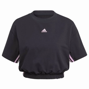 Packable Style Anti Pilling Texture adidas - Women's Dance 3-Stripes Crop T-Shirt (IA3184)