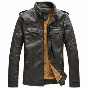 West Louis? Thicken Washed Leather Windbreaker Jacket Ergonomic Fit Versatile Design