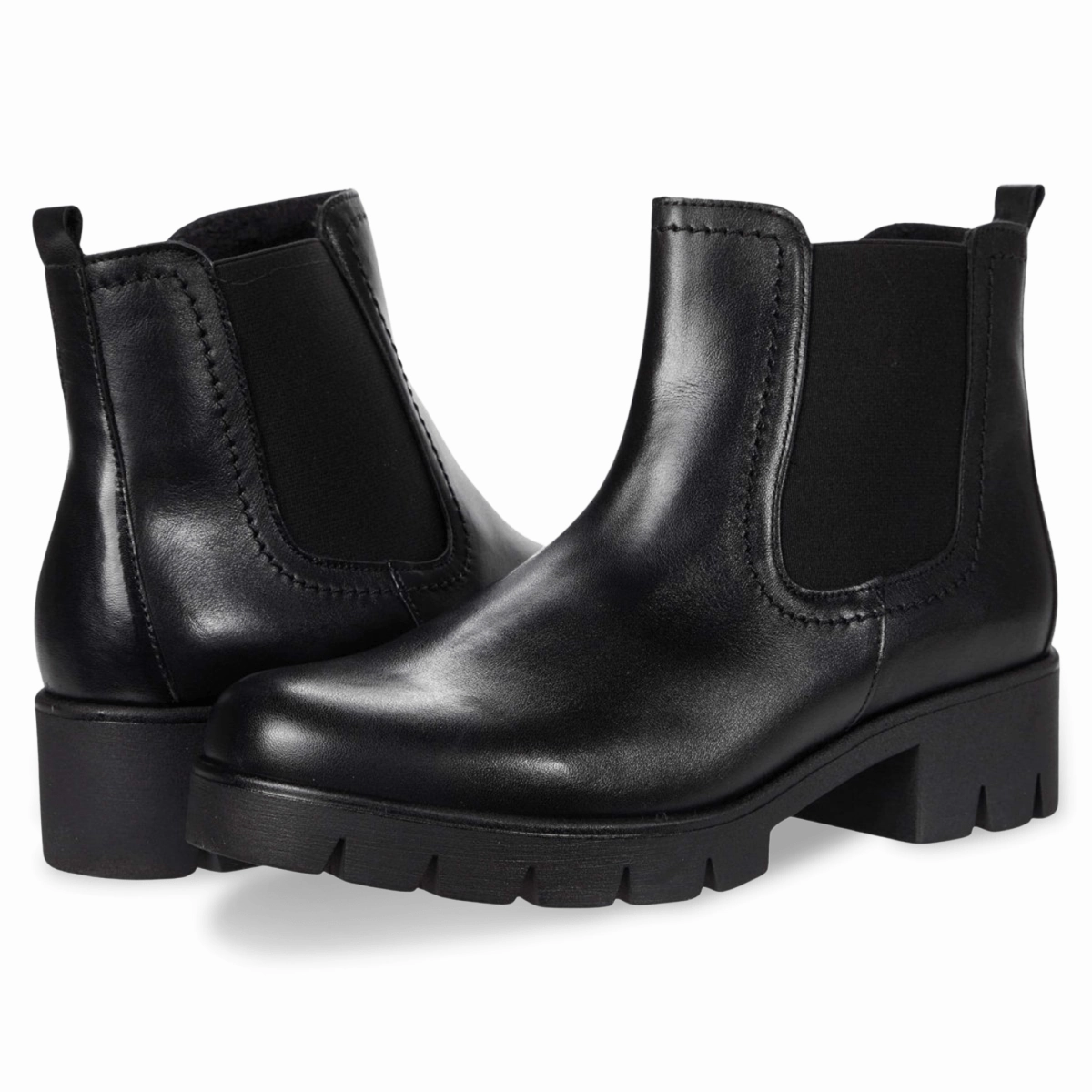 Gabor Women's 31.710.27 Chelsea Black Leather Protective Finish Adventure Seeker Soft Touch