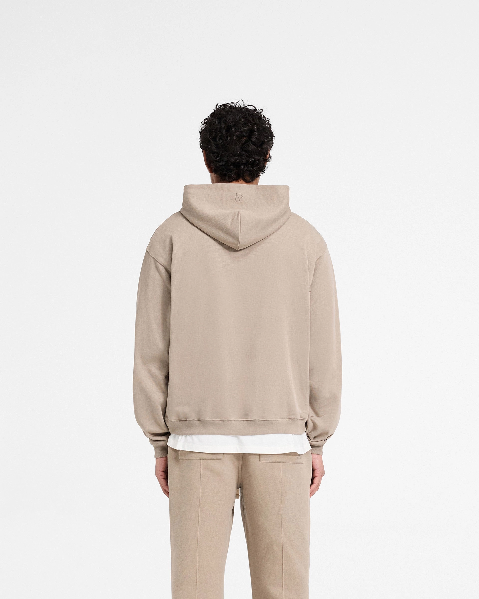 Initial Zip Hoodie - Dune Modern Smart Faux Suede