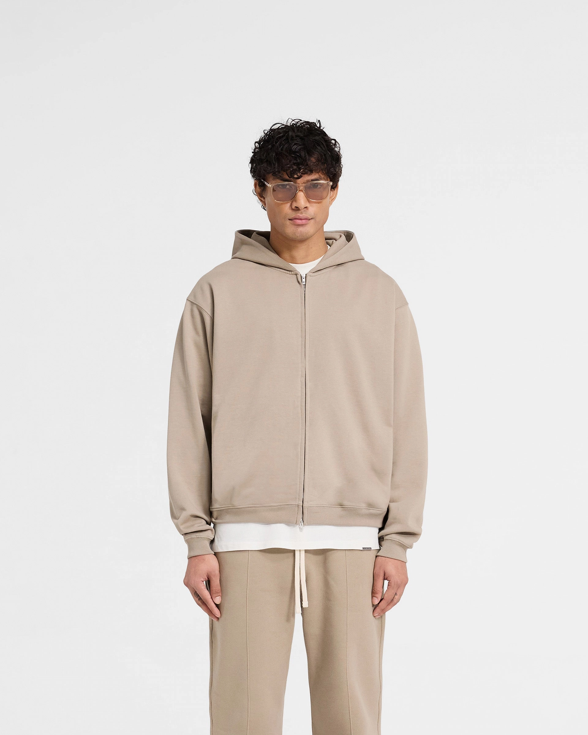 All-day Comfort Initial Zip Hoodie - Dune
