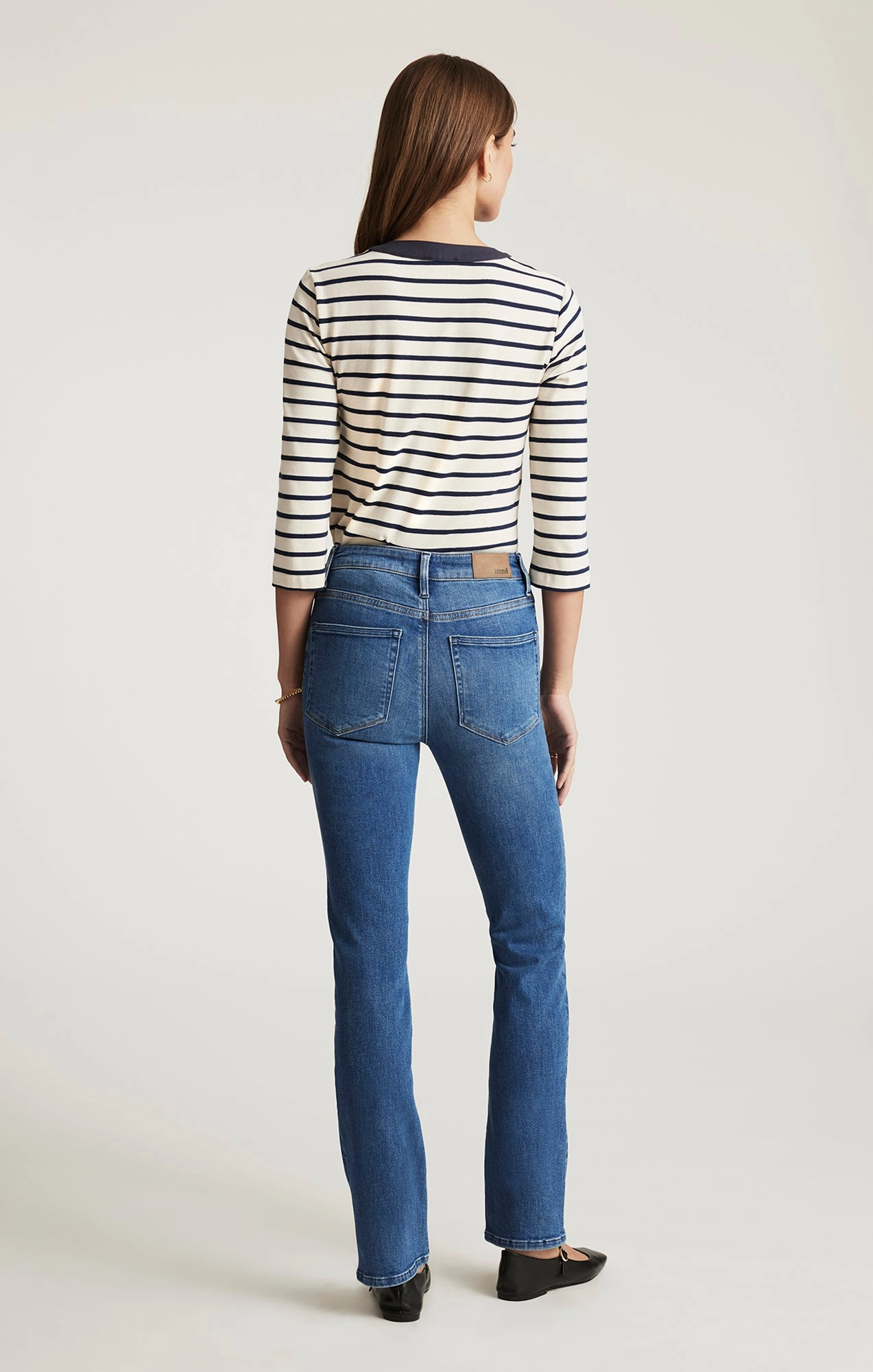 Multi Purpose Pockets Anti Bacterial Treatment KENDRA STRAIGHT LEG IN MID BRUSHED FLEX BLUE