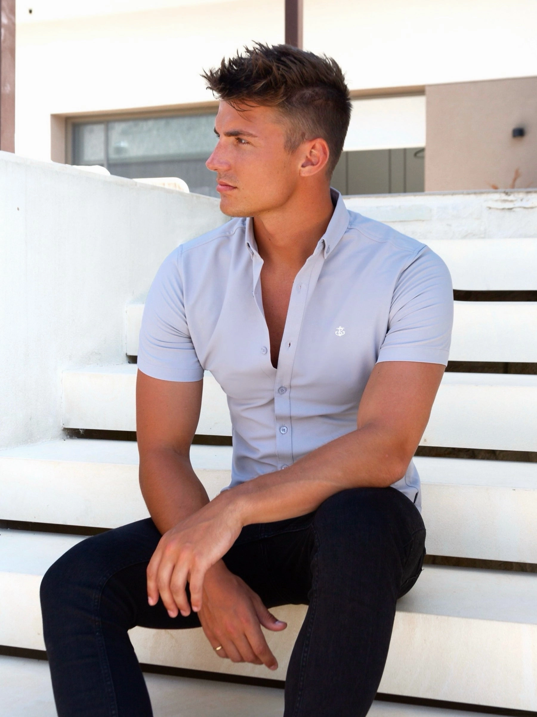 Navarra Short Sleeve Shirt - Pale Lilac Odor Resistant