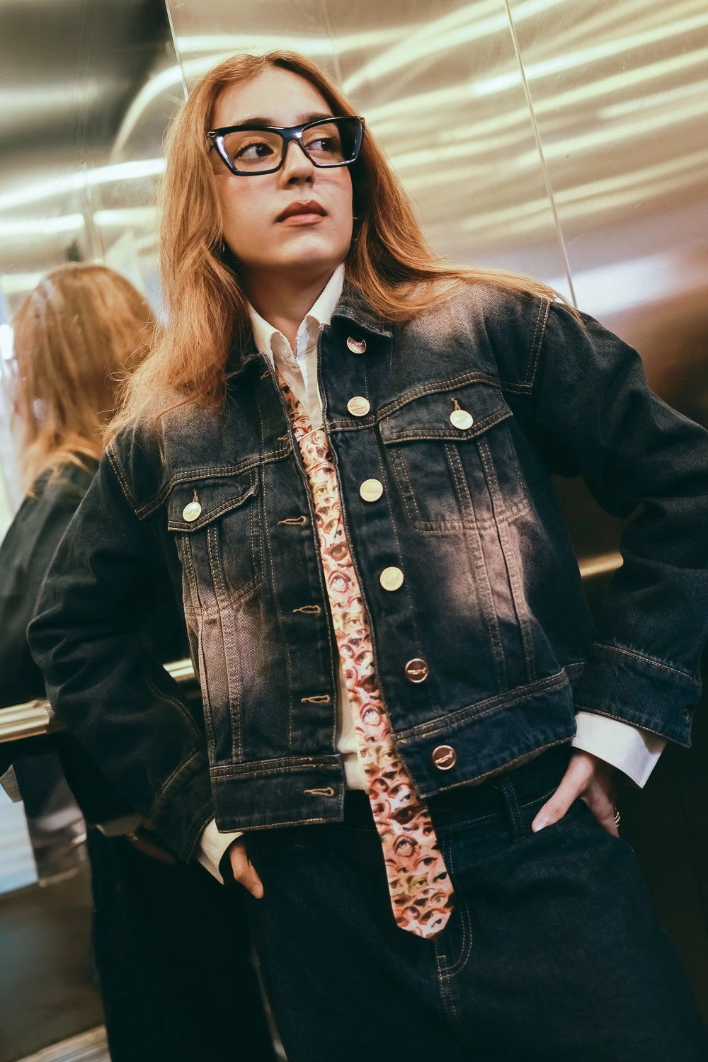 Anti Static Finish Contrast Stitch Gleam Blue Denim Trucker Jacket