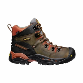 Stable Support Night Travel Classic Color KEEN Utility Men's Pittsburgh Soft Toe Boot - Cascade Brown/Bombay Brown