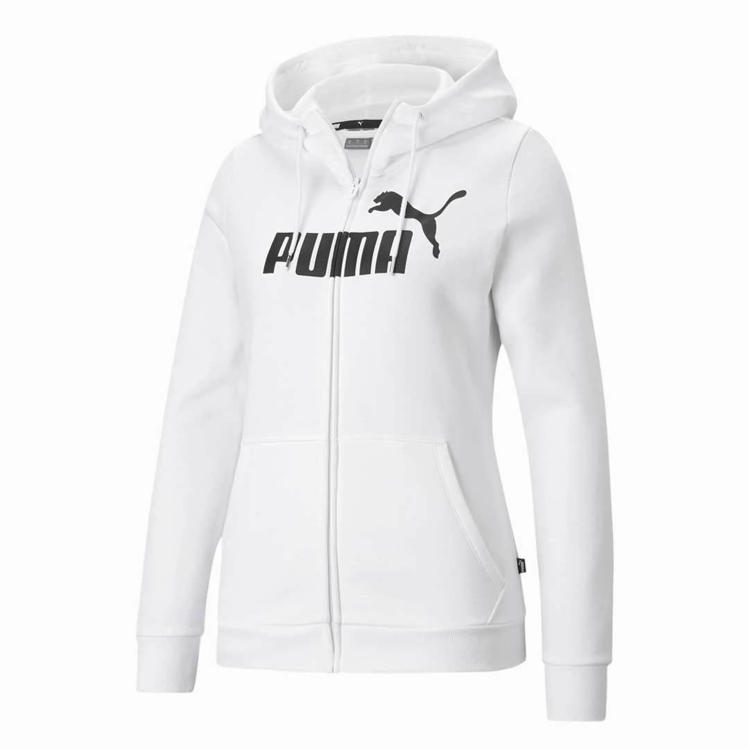 SnapFastenings Reinforced Collar Structure Puma - Women's Essentials Logo Full Zip Hoodie (586806 02)