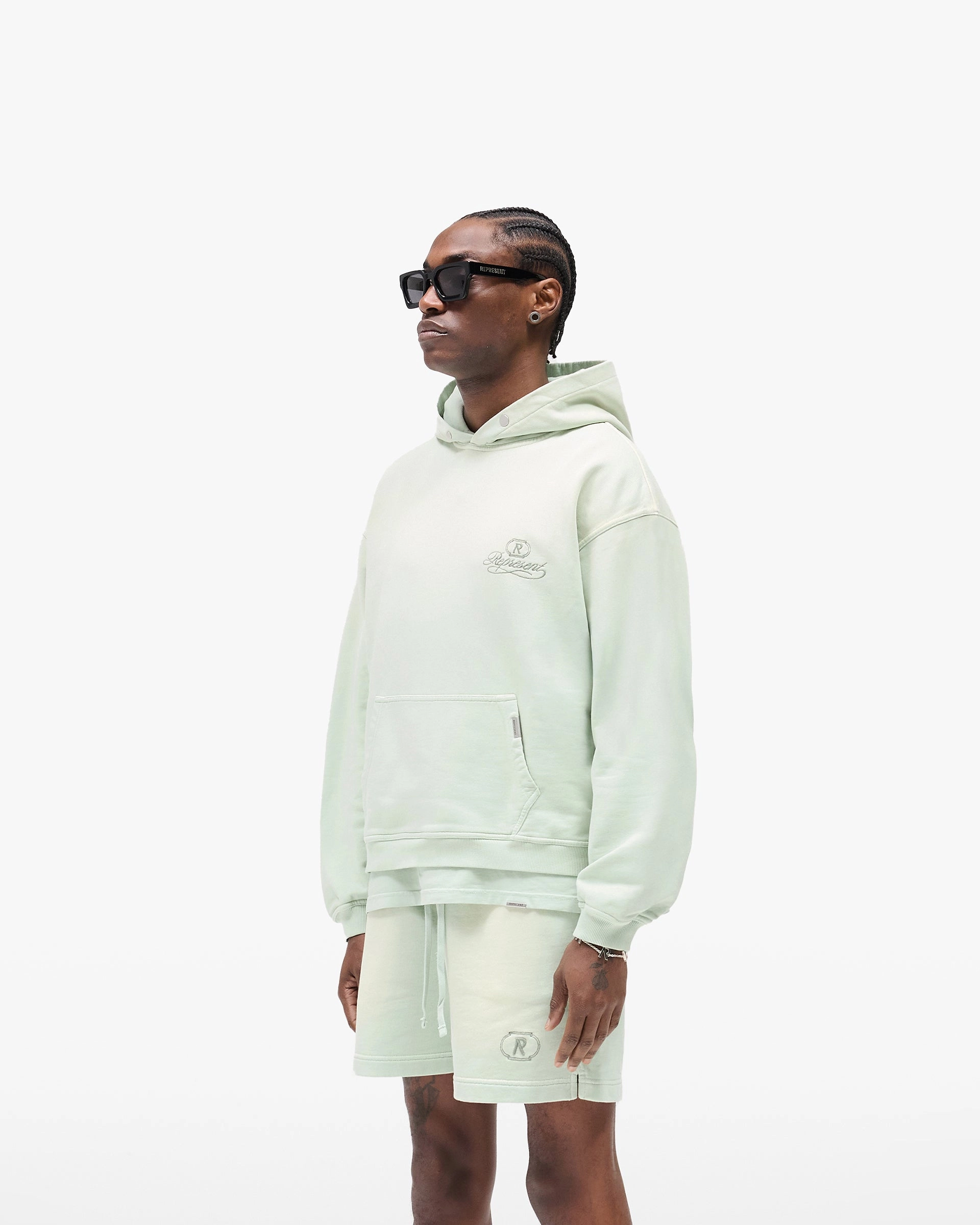 Light Fit Dual Layered Fabric Grand Vintage Hoodie - Washed Sage