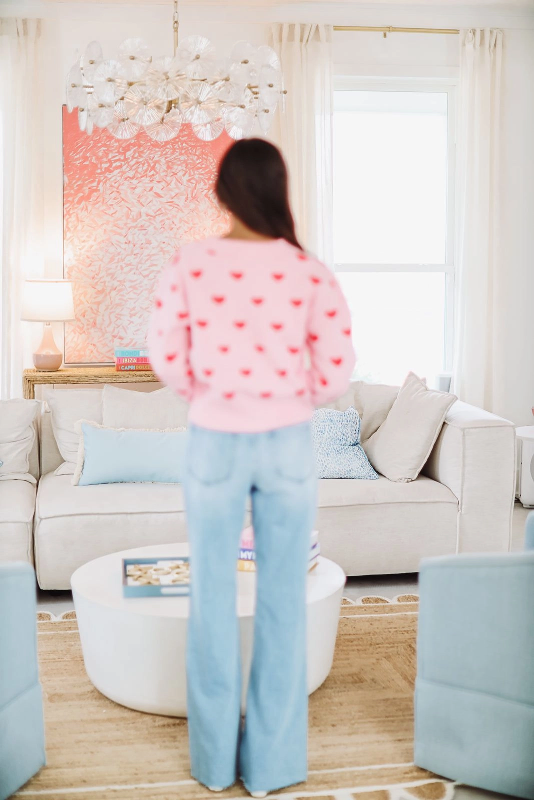 Loving Muse Bow Sweater - Pink and Red SleevelessOption retro look