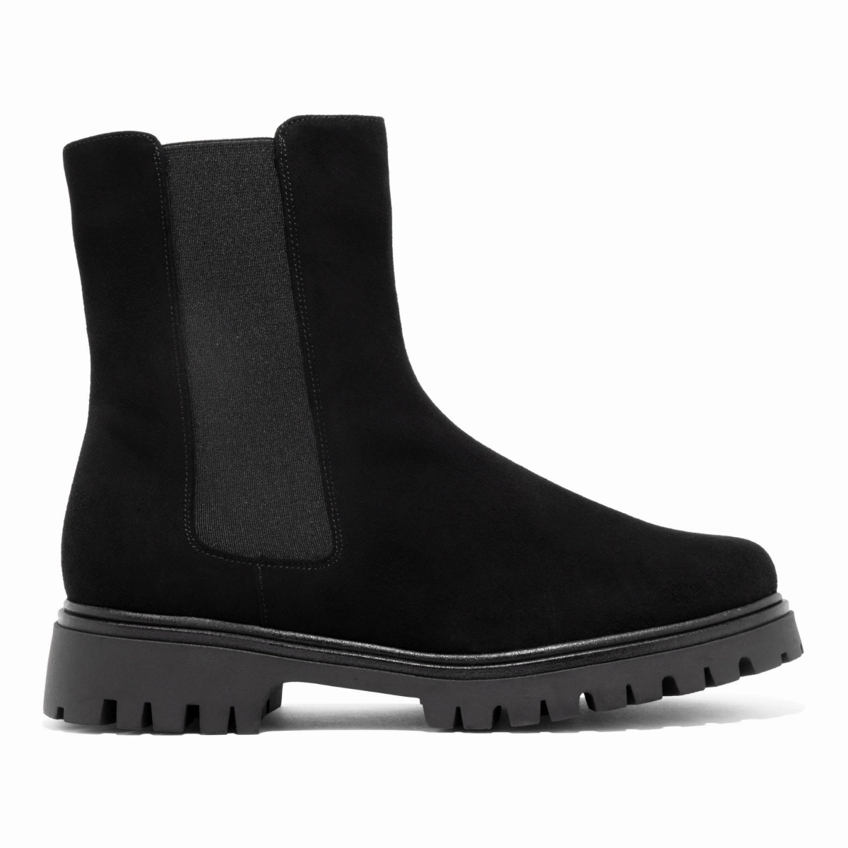 PieSanto Women's 245646 Chelsea Black Suede Wedge Heel Sleek Shape