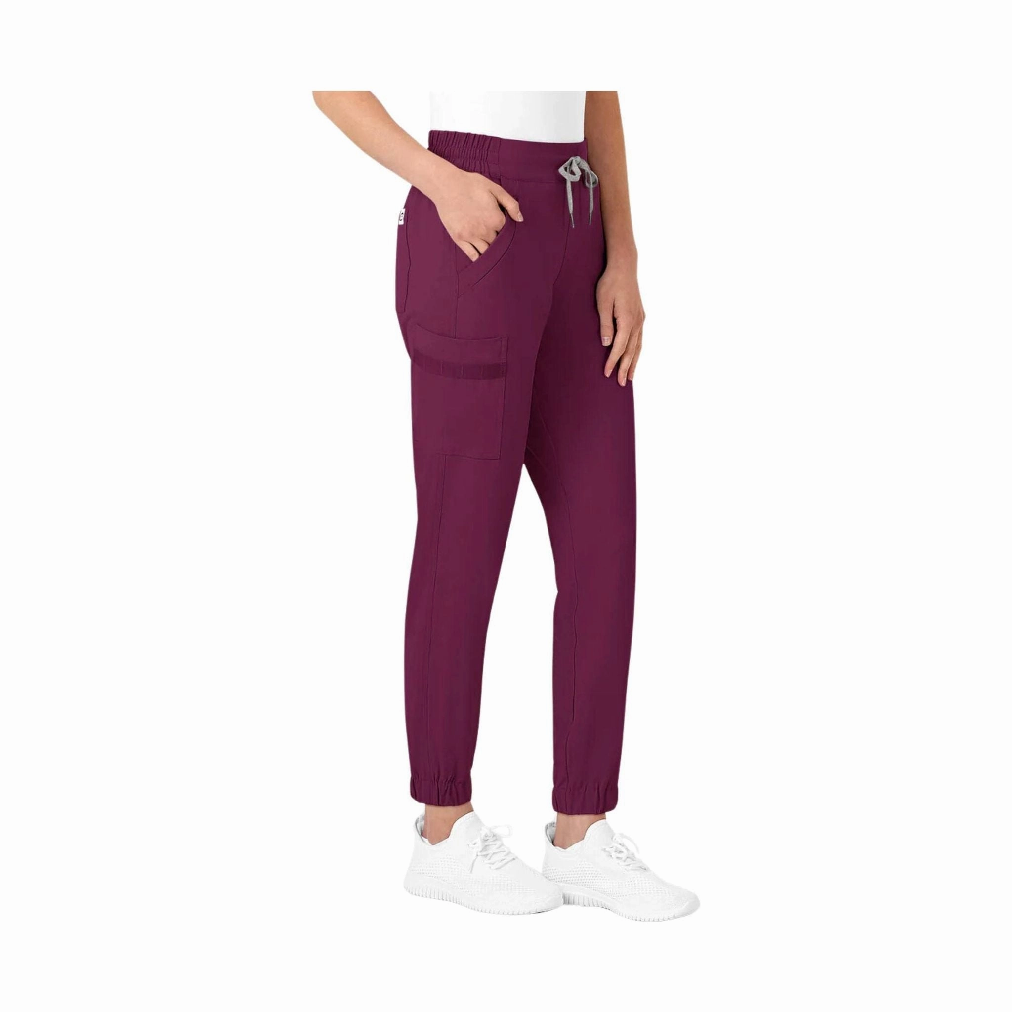Wink Women's Jogger Scrub Pant - Wine Tapered ankle Active Flex