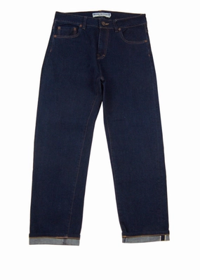 Brooklyn Denim Co. Women??s Cropped Selvedge Boyfriend Jean Indigo Rinsed Fashionable Cut Sporty Layers
