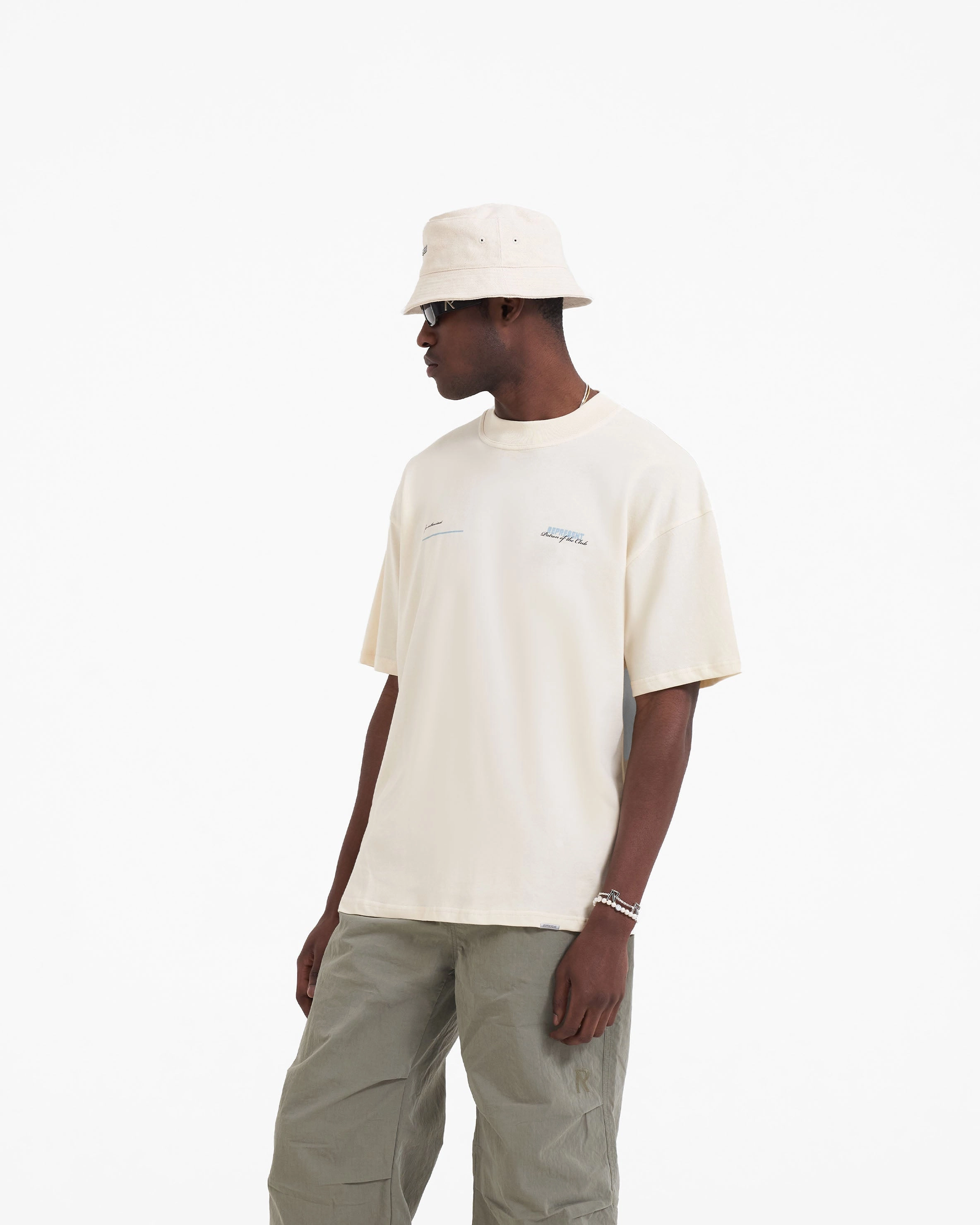 Patron Of The Club T-Shirt - Buttercream Powder Blue Chilly Day Wear StretchFabric