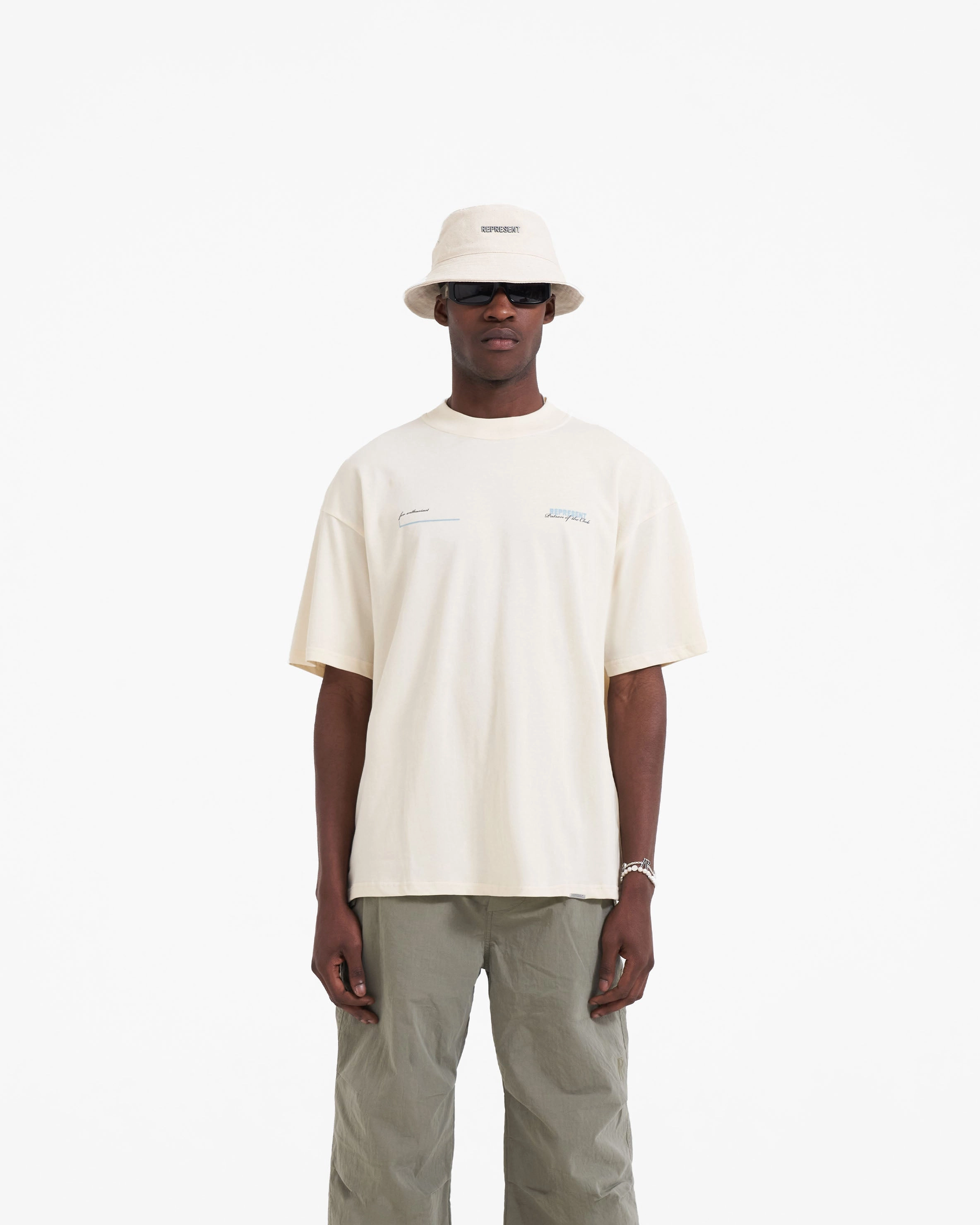 OekoTexCertified Patron Of The Club T-Shirt - Buttercream Powder Blue