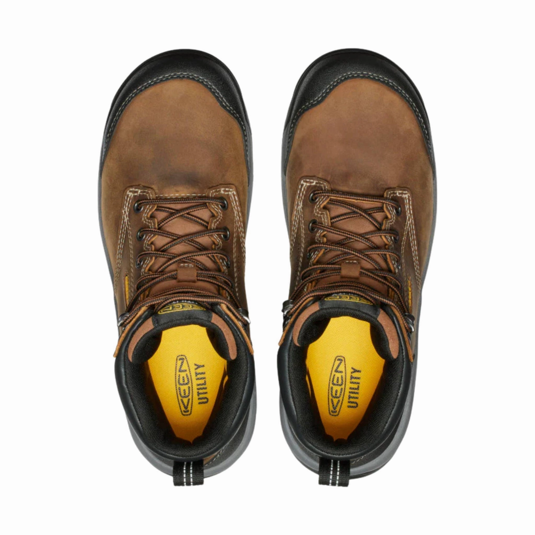 KEEN Utility Men's Evanston 6 Inch Waterproof Carbon Toe Work Boots - Bison/Black Rubber Compound Outsole