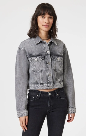 HARMONY DENIM JACKET IN LIGHT SMOKE DENIM Garment Dyed Technique