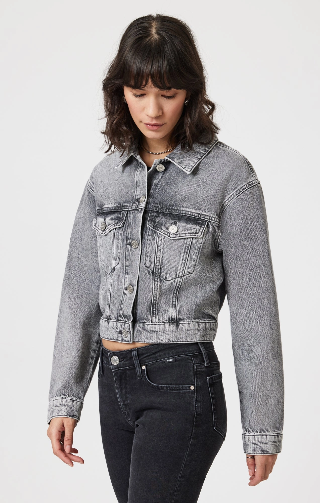 HARMONY DENIM JACKET IN LIGHT SMOKE DENIM Rugged Construction