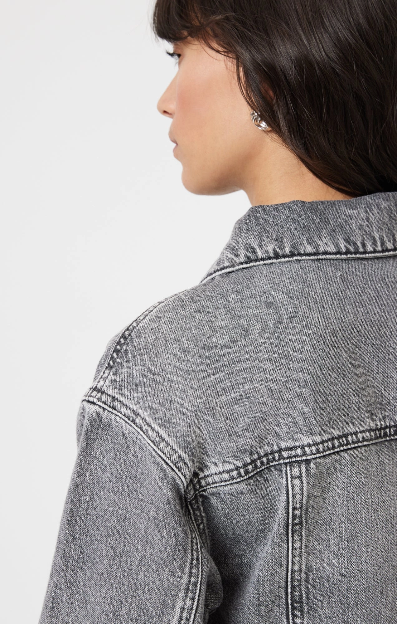 HARMONY DENIM JACKET IN LIGHT SMOKE DENIM Daily Uniform Work Ready Soft