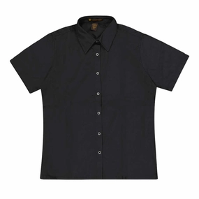 Harriton - Women's Advantage Snap Closure Short Sleeve Shirt (M545W 51) Zipper Closure System Bonded Seam Technology