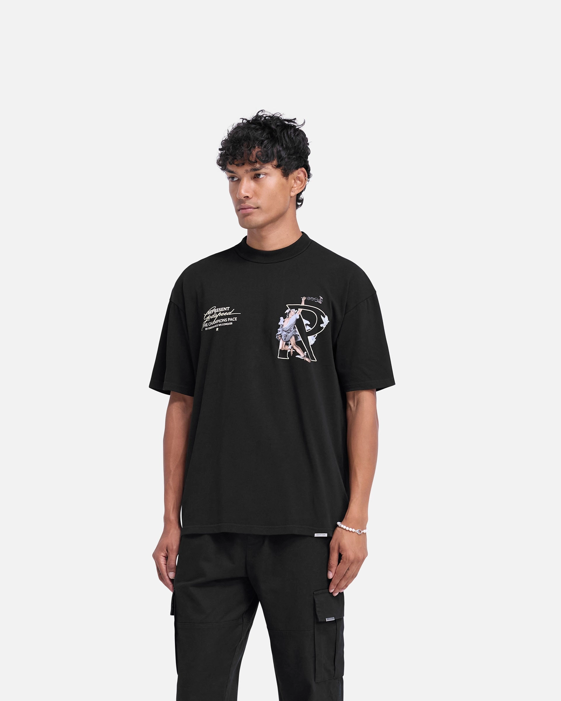 Breathable Stretch Hermes T-Shirt - Jet Black