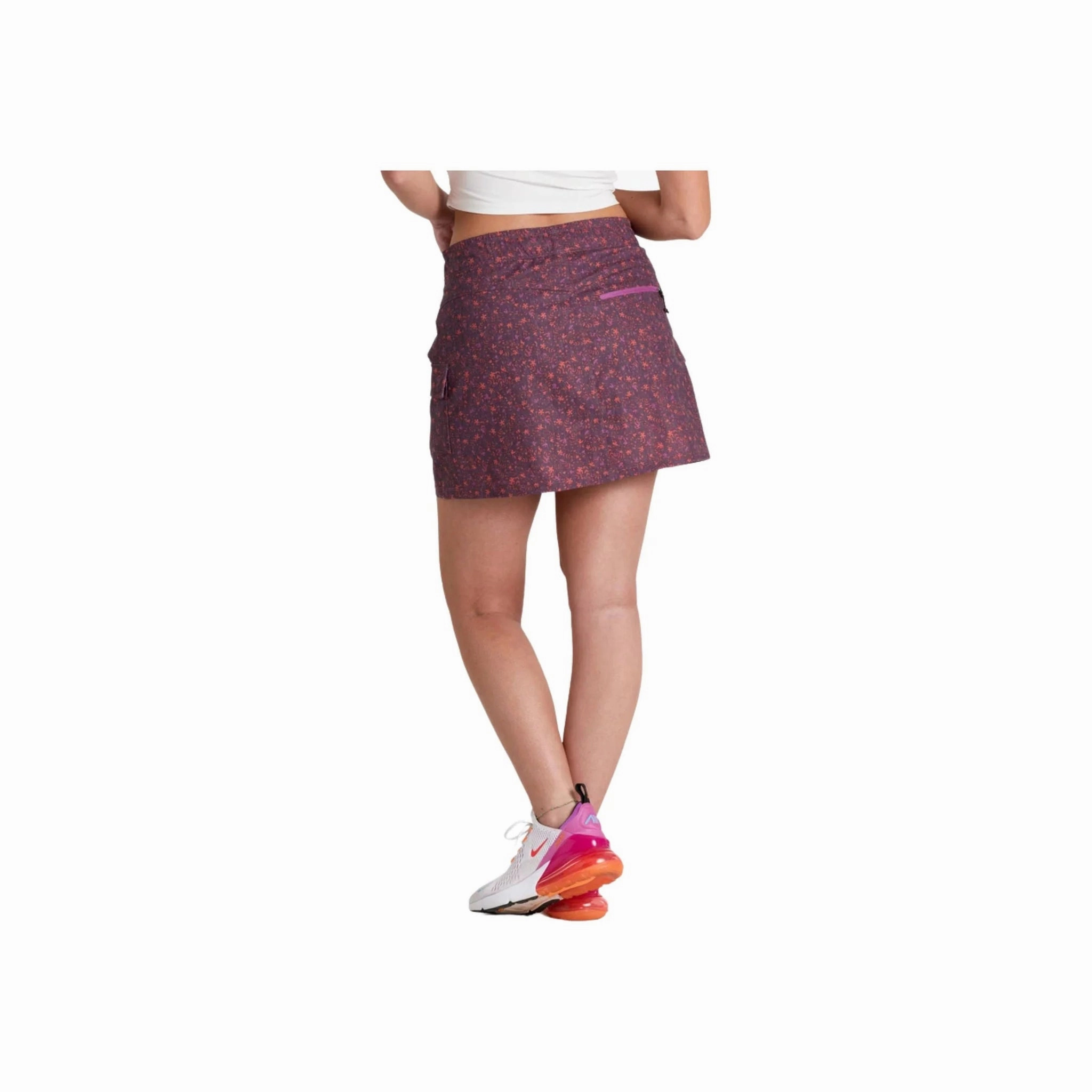 Subtle Finish Smooth Look Kuhl Women's Kruiser Getaway Skort - Orchid Print