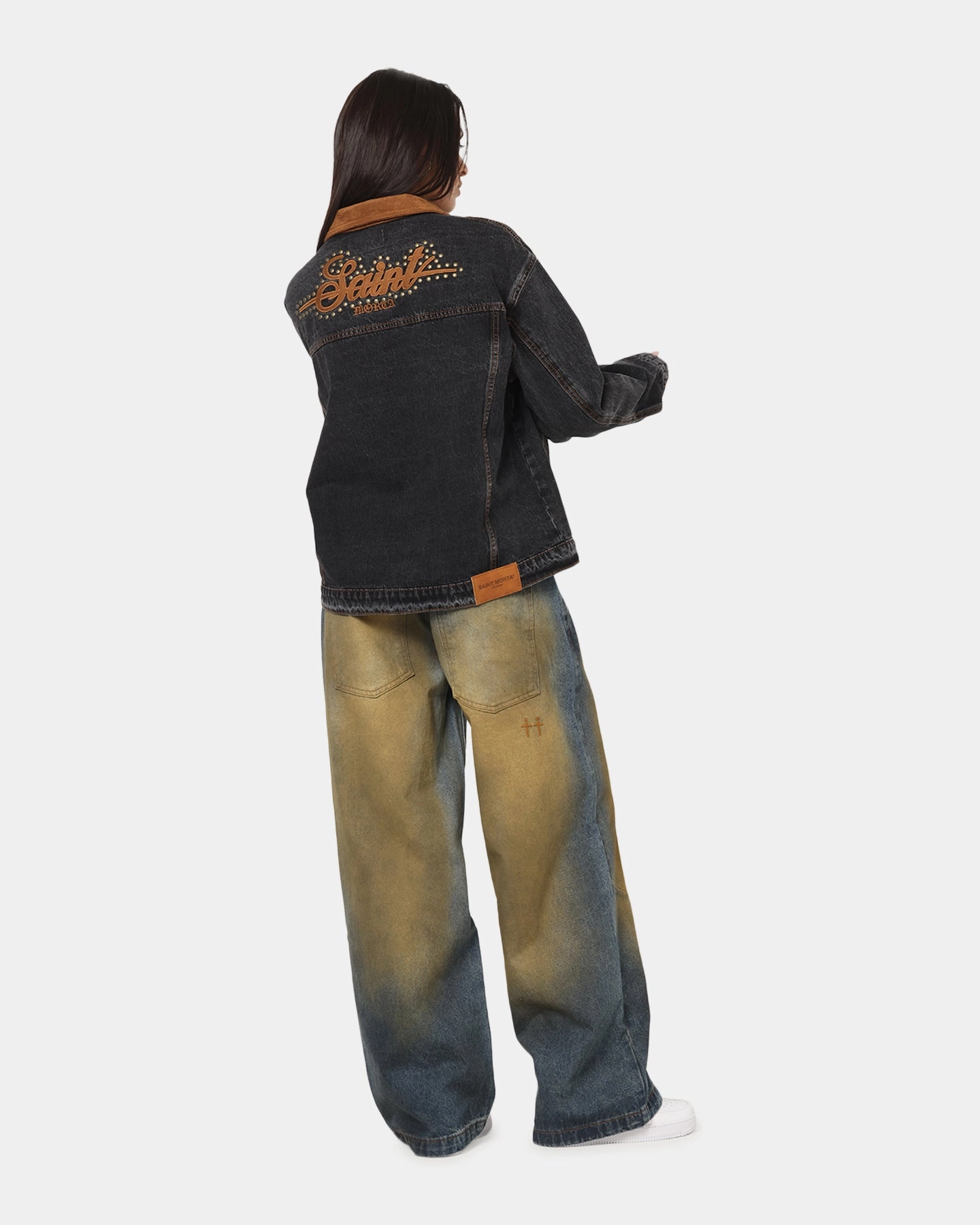 Saint Morta Rodeo Drive Denim Jacket Black Shadow Good Material