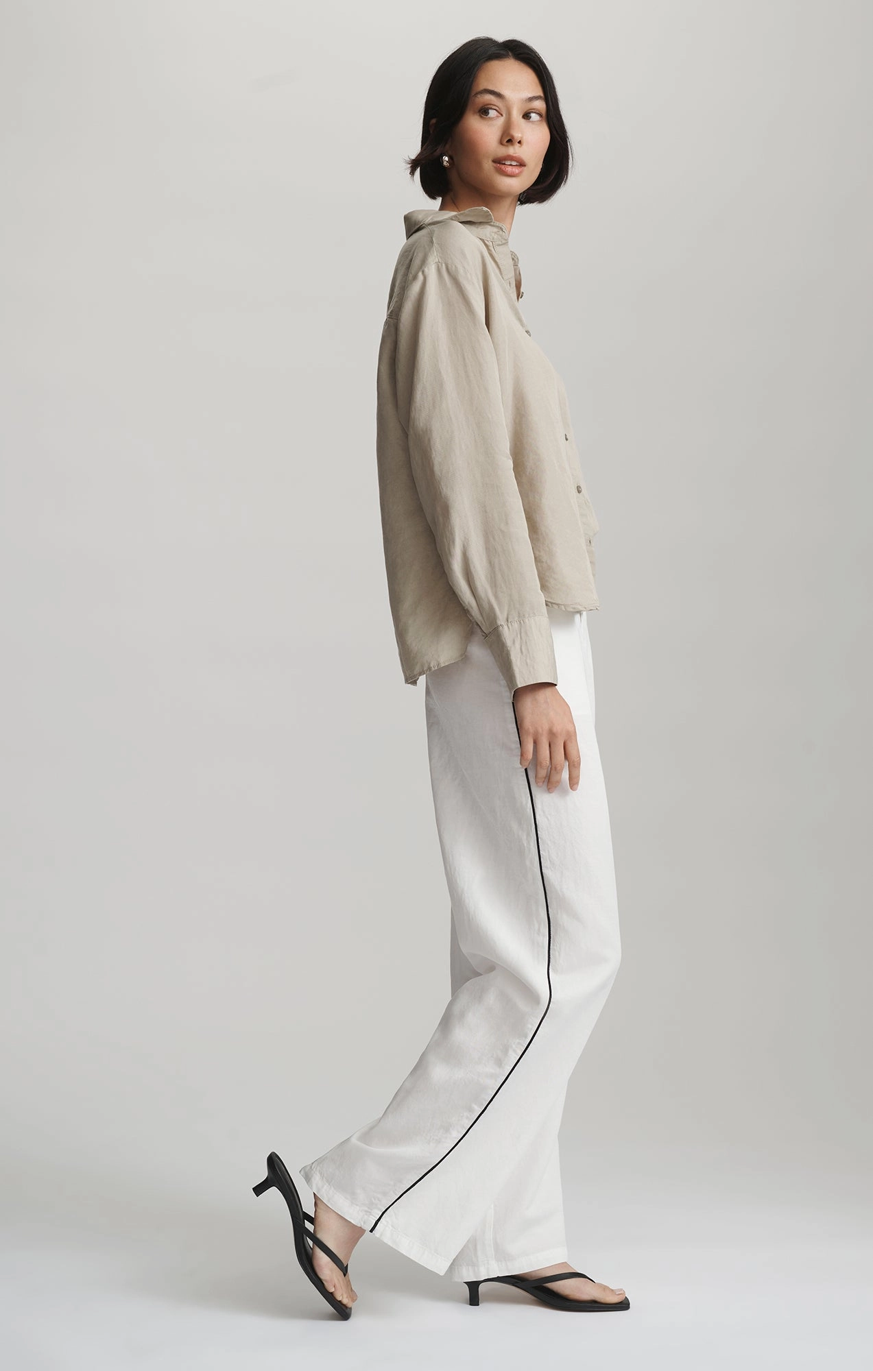 Fashionable Look Travel Friendly WIDE LEG TENCEL? PANTS IN COCONUT MILK