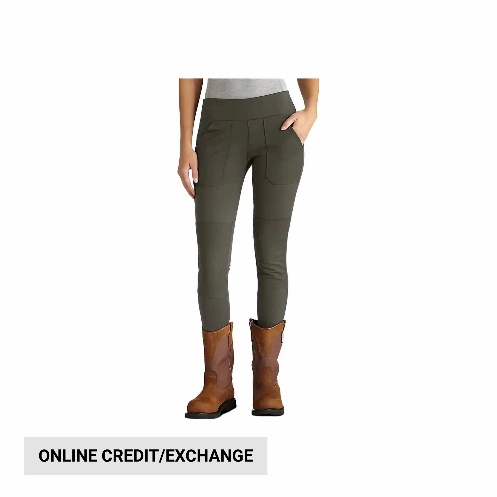All Day Wear Adjustable Belt Loops Carhartt Women's Force Fitted Midweight Utility Legging - Oyster Gray