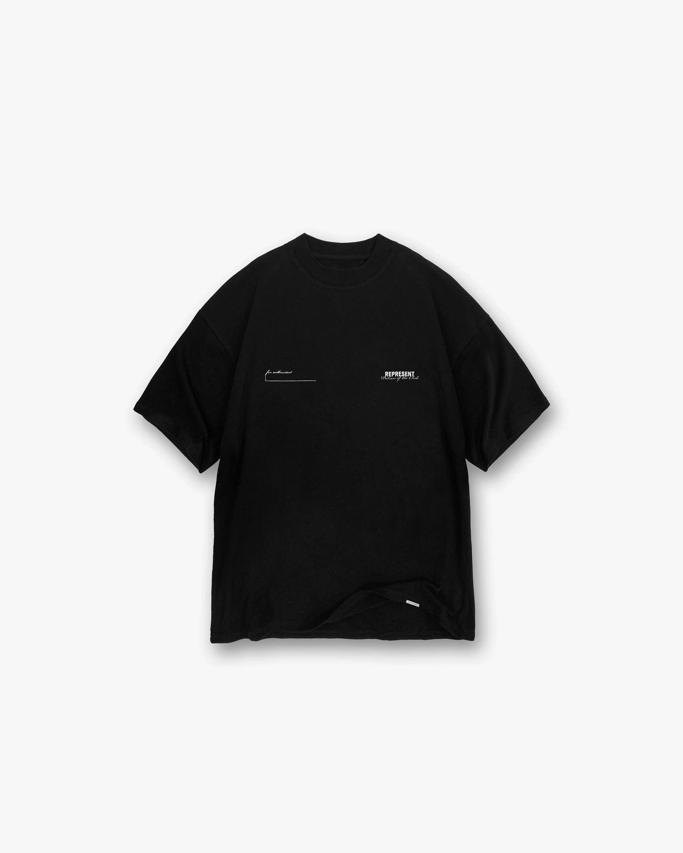 Patron Of The Club T-Shirt - Black Subtle Logo Placement