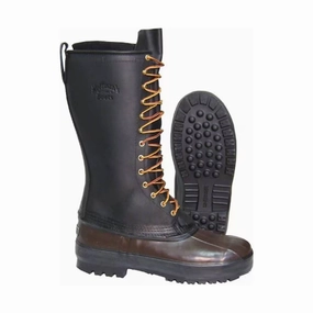 Hoffman Men's 14 Inch Mountaineer Double Insulated Plain Toe Pac Boots - Black/Brown Seamless Comfort Active Nomad Men Edge