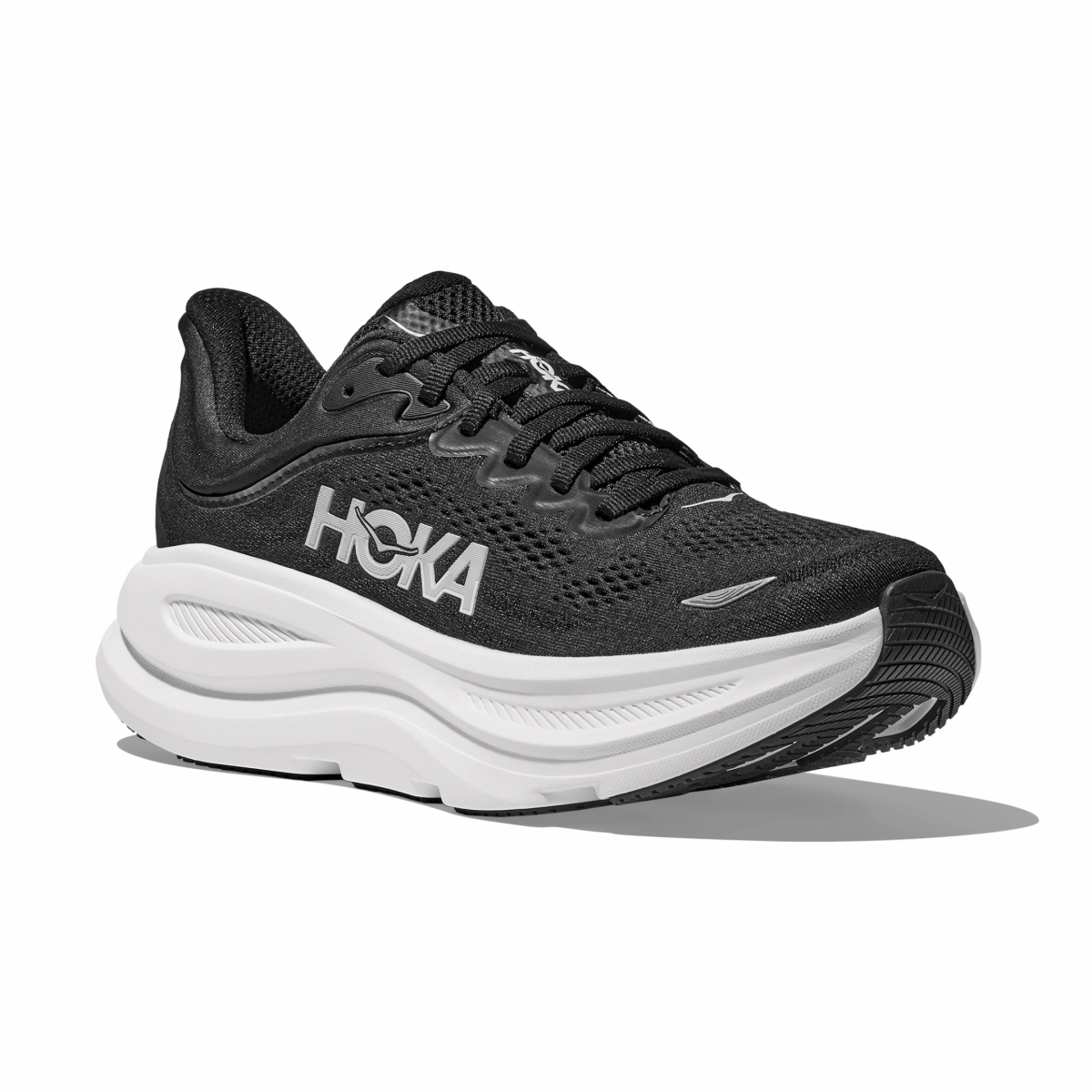 Hoka One One Women's Bondi 9 Black/White Full Motion Trainer Shoes