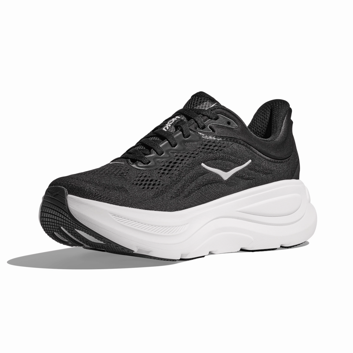 Dynamic Fit Collar Zero Drop Platform Hoka One One Women's Bondi 9 Black/White
