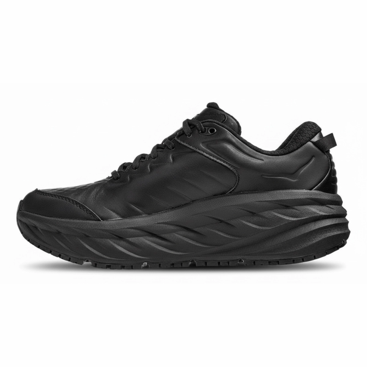 Hoka One One Women's Bondi SR Black Leather Water Resistant Build Supportive Wear