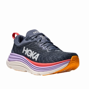 HOKA Women's Gaviota 5 Wide Anchor/Grapefruit Rubberized Edge Guard