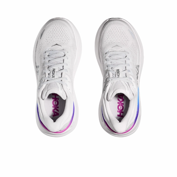 shock - plate running gear Hyper Responsive Bounce Hoka Women's Wide Bondi 9 Cosmic Grey/White