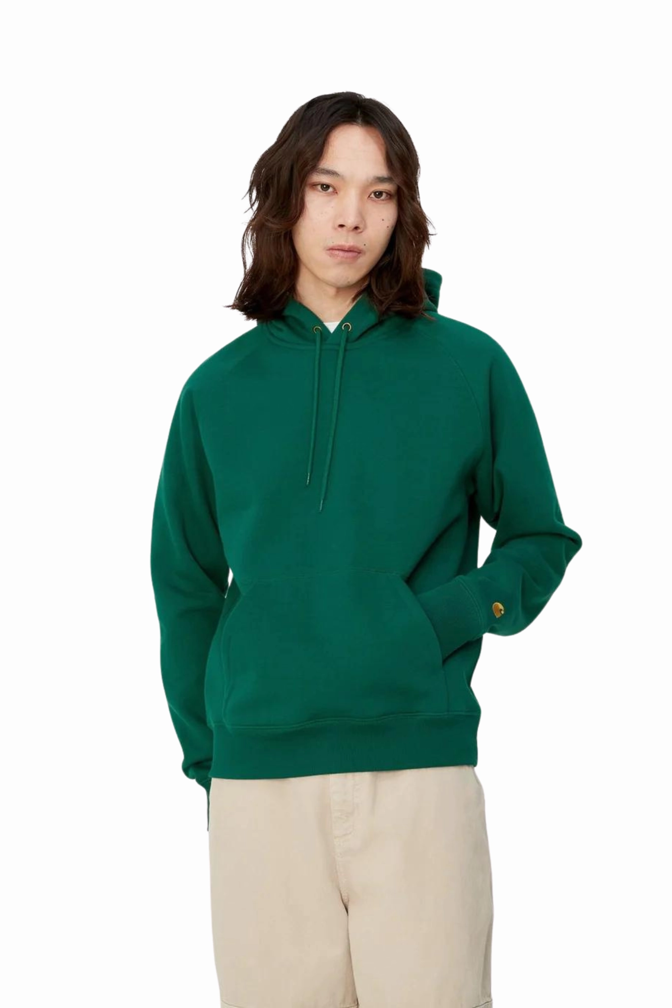 Fleece Lining Polyester Material Hooded Chase Sweatshirt in Chervil