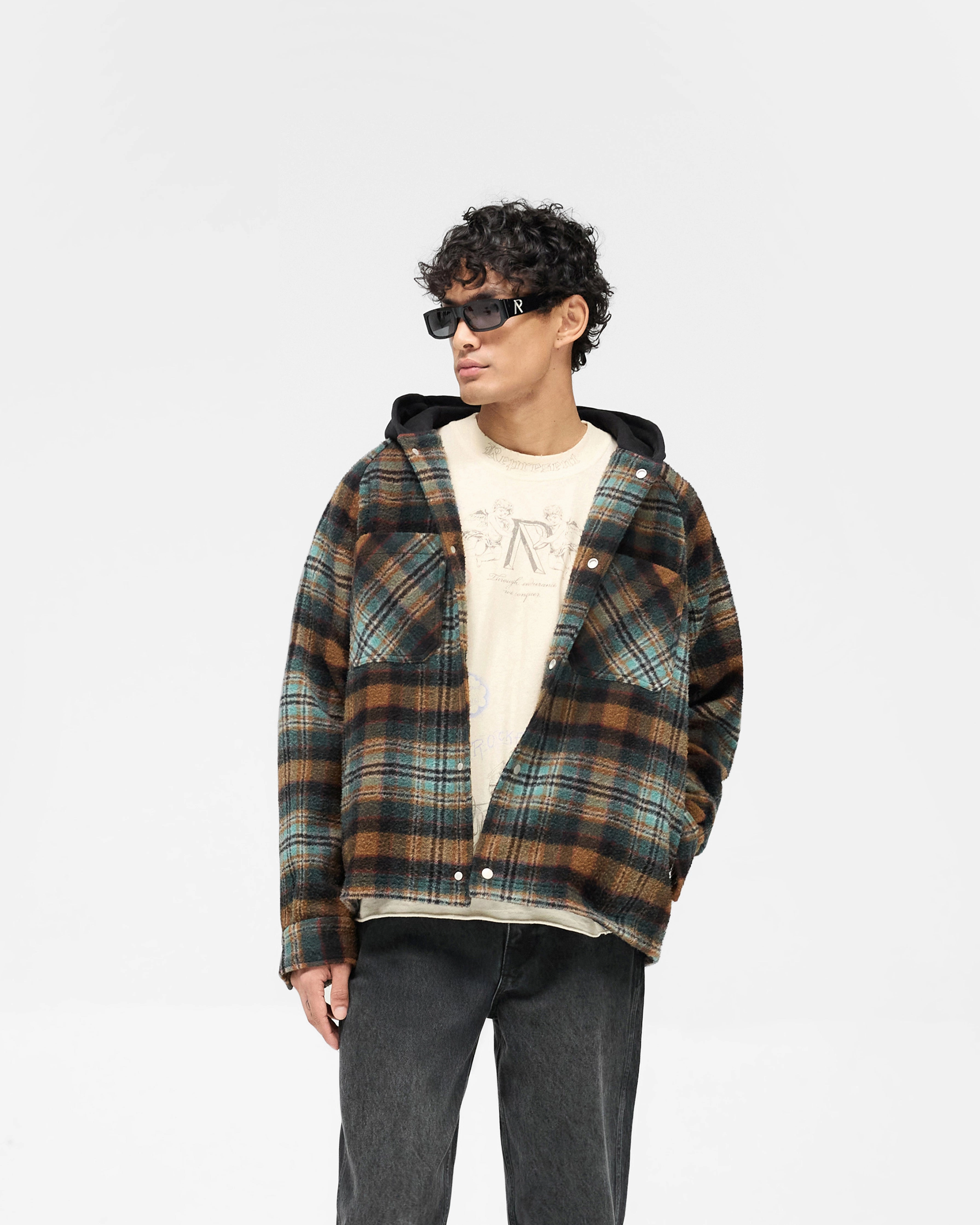 Hooded Overshirt - Check Lightweight Weave Casual Friday