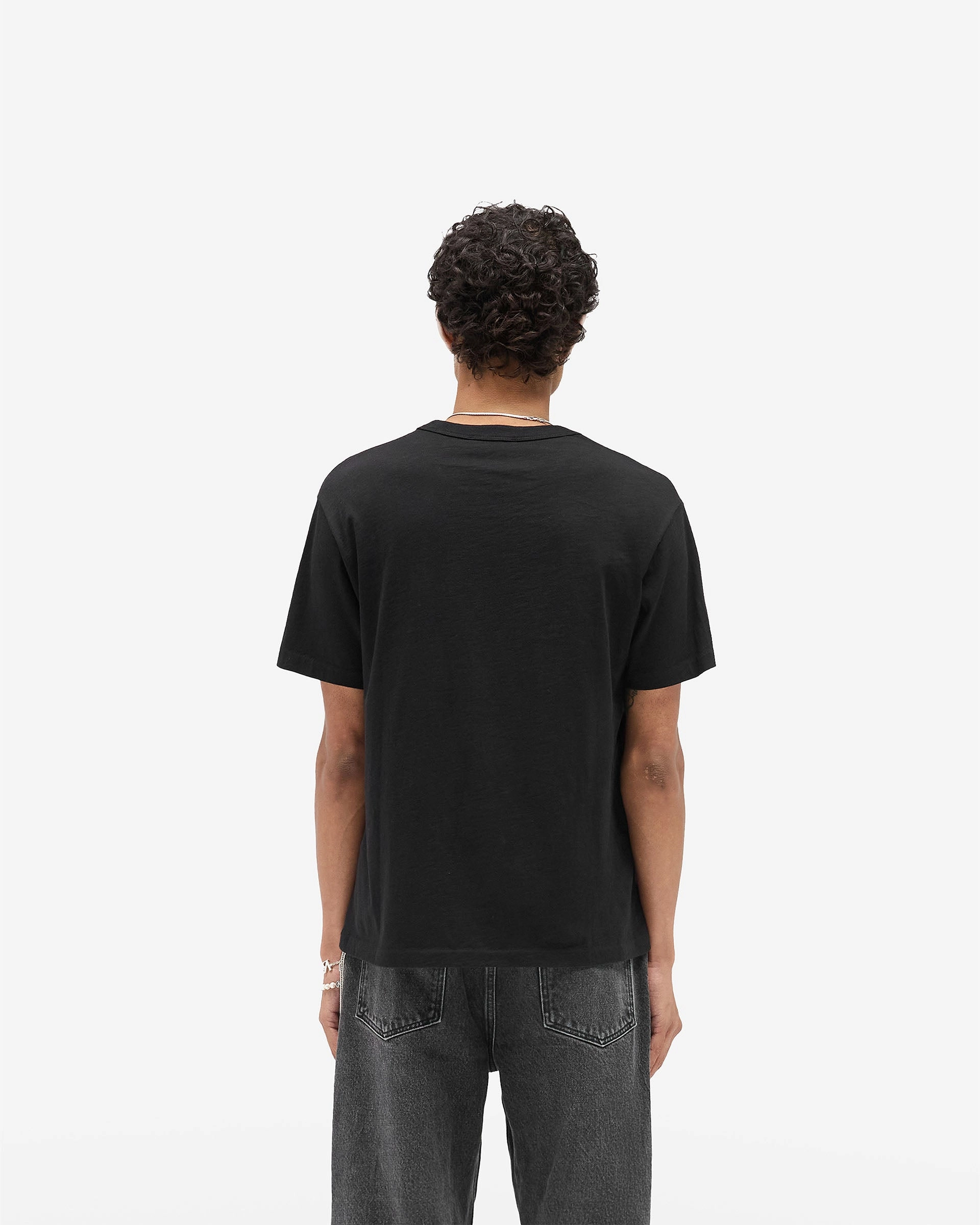 Double Stitched Seams Comfortable Shape GH T-Shirt - Jet Black