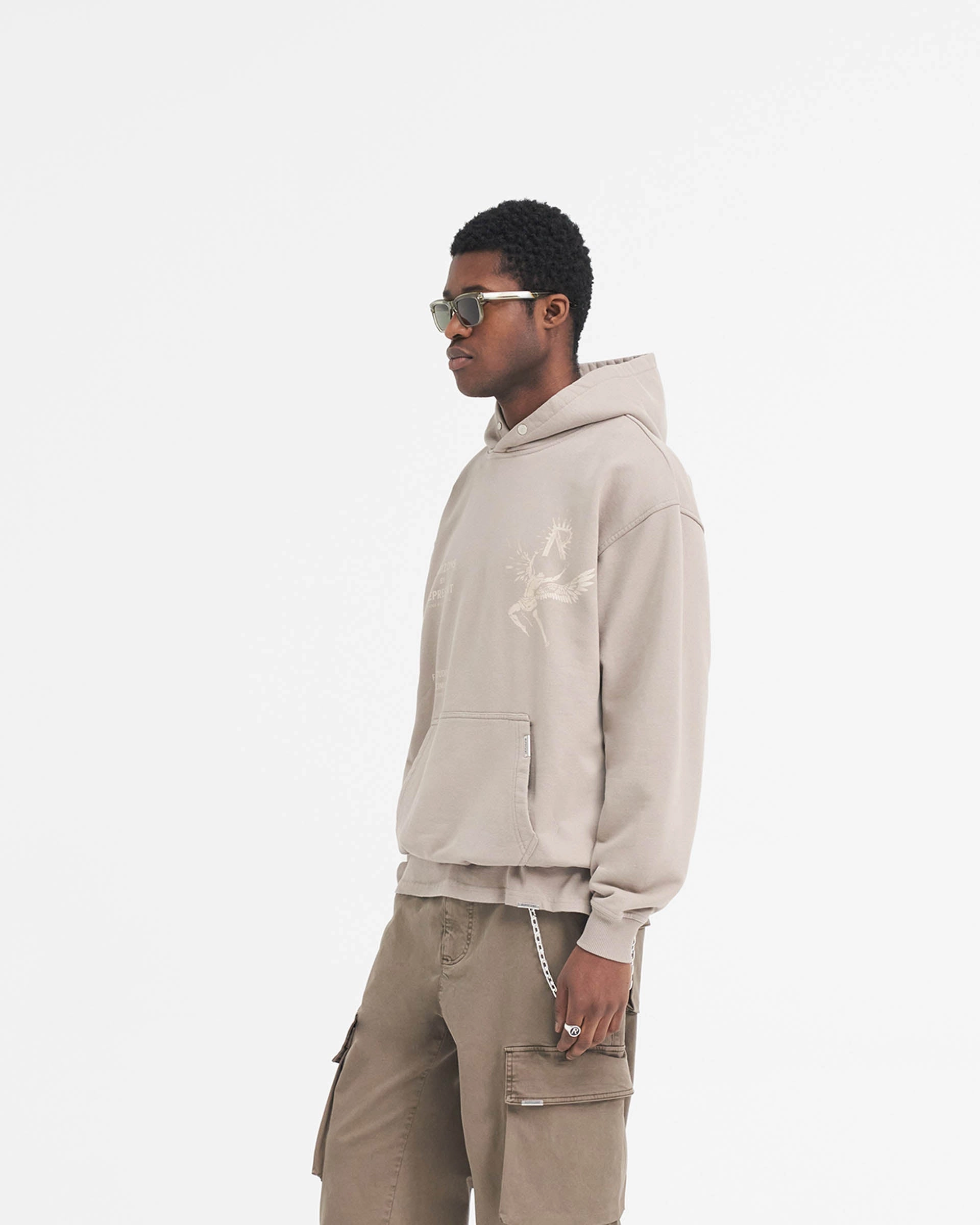Icarus Hoodie - Taupe Stretch Knit Construction